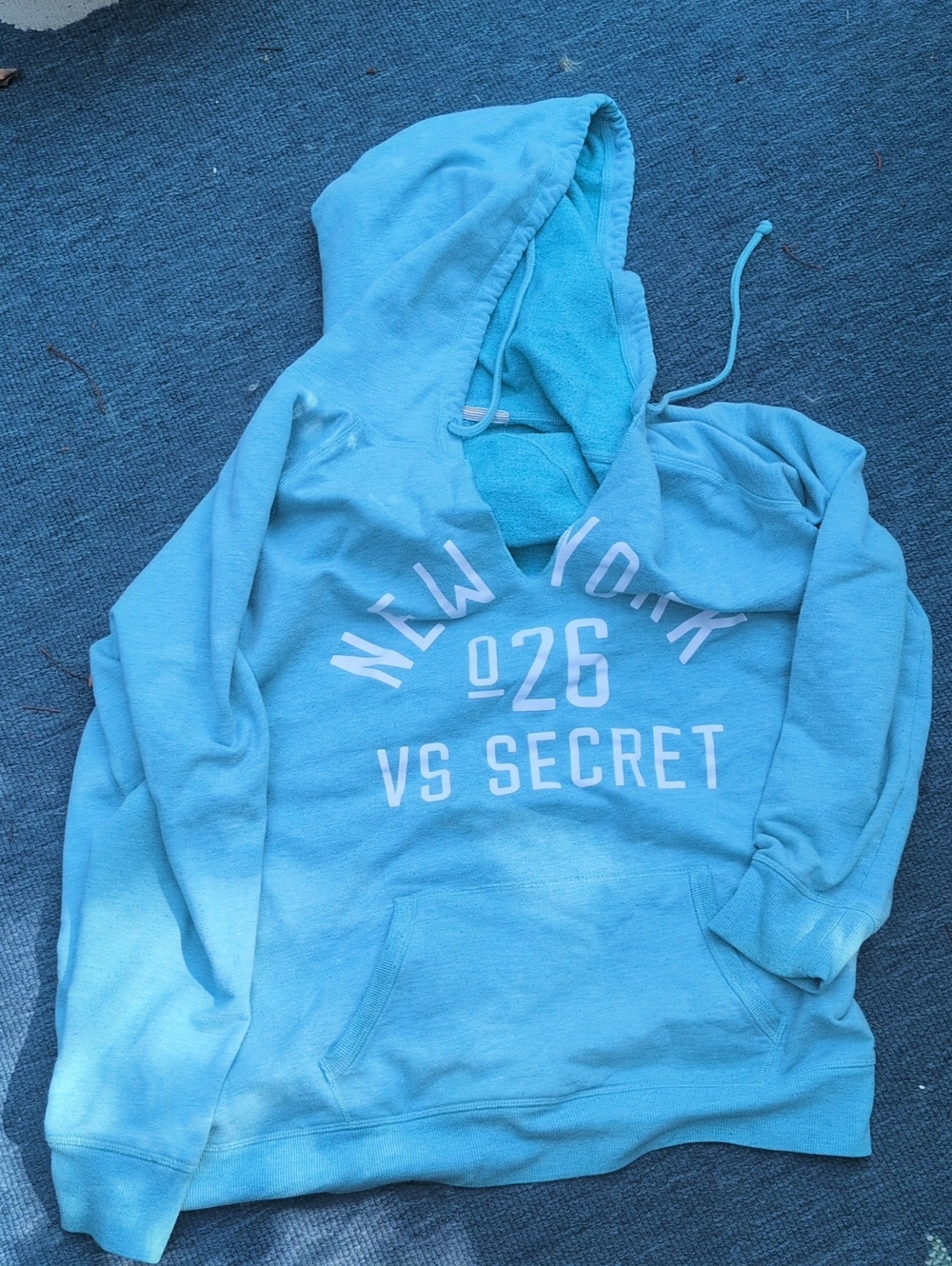 Victoria's Secret Light Blue Hooded Sweatshirt - New York 26 Graphic